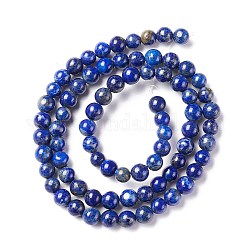 Chapelets de perles en lapis-lazuli naturel, ronde, 5mm, Trou: 0.6mm, Environ 77 pcs/chapelet, 15 pouce (38 cm)