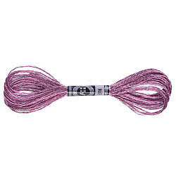 12-Ply Metallic Polyester Embroidery Floss  Glitter Cross Stitch Threads for Craft Needlework Hand Embroidery  Friendship Bracelets Braided String  Old Rose  0.8mm  about 8m/skein