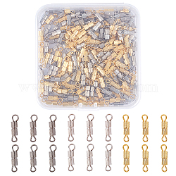 Schraubverschlüsse aus Eisen, Platin & golden, 14x3 mm, Bohrung: 1.8 mm, 2 Farben, 100 sätze / farbe, 200sets / box