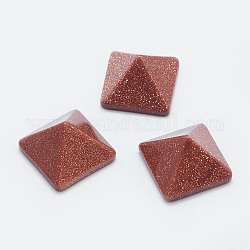 Cabochon Goldstone sintetici, piramide, 20x20x12~13mm, lunghezza diagonale: 26mm