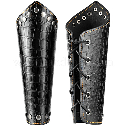Bracciale regolabile in similpelle, 430 cinturino in acciaio inossidabile con borchie e rivetti, protezione del polso del polsino per gli uomini, nero, 8-1/2 pollice (21.7 cm)