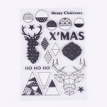Tampons en silicone, pour scrapbooking diy, album photo décoratif, fabrication de cartes, le thème de Noël, clair, 7~72x14~62mm