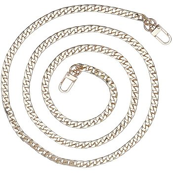 SUPERDANT 47inch DIY Iron Flat Chain Strap Handbag Chains Accessories Purse Straps Shoulder Cross Body Replacement Straps-with 2pcs Metal Buckles IFIN-PH0024-01G