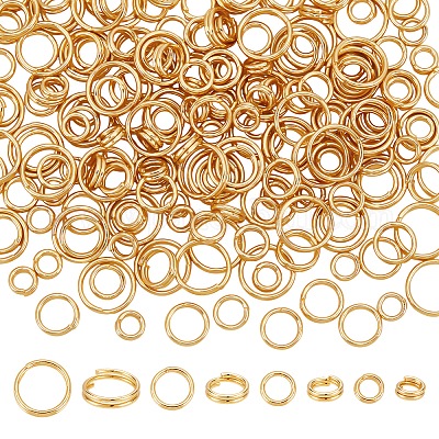 200 шт. 4 стиля латунных разъемных колец FIND-UN0016-24-1