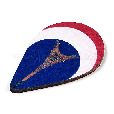 Подвески из дерева с французской тематикой WOOD-N016-11-1