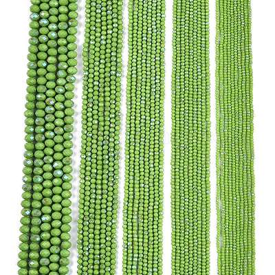 Гальванизировать непрозрачные сплошной цвет стеклянные бусы пряди EGLA-A044-P3mm-L30-1