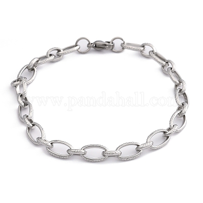 Устойчивые к потускнению модные браслеты-цепочки для матери и сына из нержавеющей стали 304 с гравировкой в виде лозы STAS-A028-B101P-1