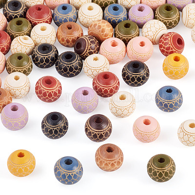 60 шт деревянные бусины WOOD-TA0002-79A-1