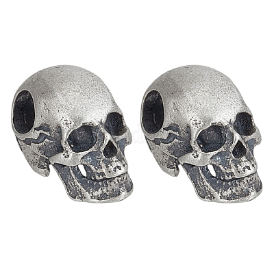 2 шт. 925 бусины в форме черепа из стерлингового серебра FIND-BC0014-28B-1