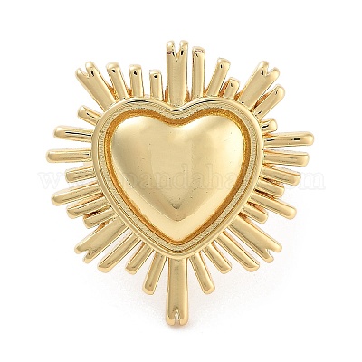 Латунное кольцо-манжета с открытым сердцем для женщин RJEW-C102-23G-1