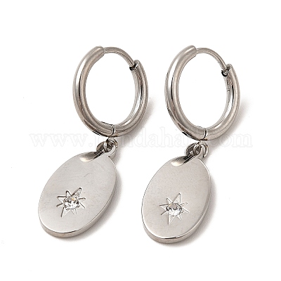 Овальные серьги-кольца с кристаллами и стразами EJEW-P219-11P-1