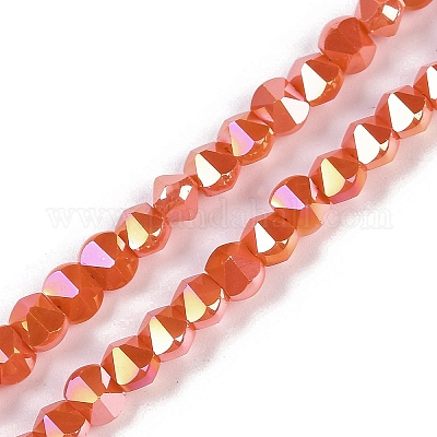 Стеклянные бусины с гальваническим покрытием  EGLA-B009-05A-02-1