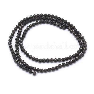 Natürlicher Obsidian-Perlenstrang&nbsp;X-G-E411-33-4mm-1