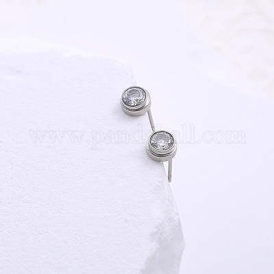 Минималистичные плоские круглые серьги-гвоздики из нержавеющей стали XU2913-1