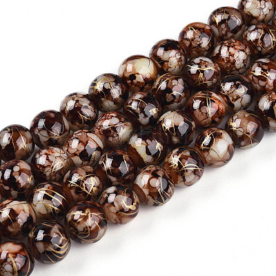 Выпечка окрашенные стеклянные бусины пряди X1-DGLA-N003-10mm-B06-1