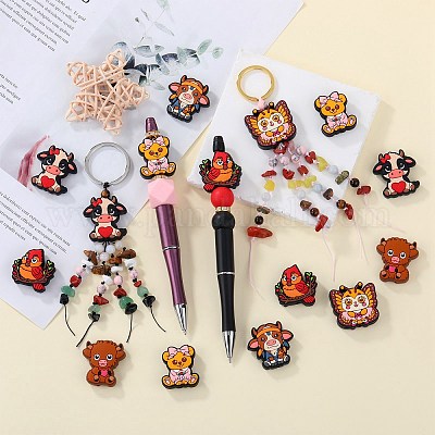 12 шт. 6 стильных экологически чистых силиконовых бусины для пищевых продуктов SIL-SZ0002-72A-1