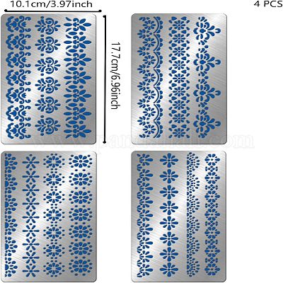 4шт 4 трафарета для резки из нержавеющей стали 304 DIY-FG0002-10-1