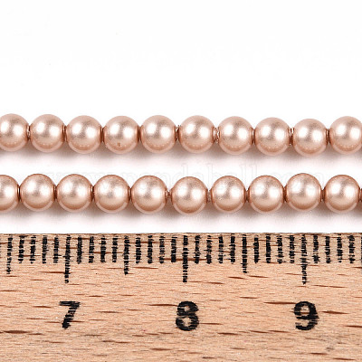 Выпечка из окрашенного перламутрового стекла жемчужные бусинки HY-N002-3mm-C02-1