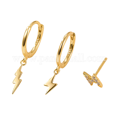 Набор из 3 s925 серебряных блестящих серег-гвоздиков в винтажном стиле ZH5112-1-1