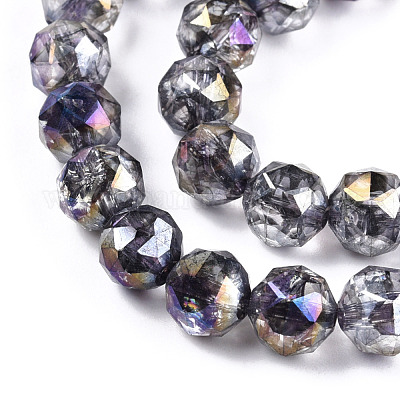 Прозрачные стеклянные бусины гальваническим пряди EGLA-N006-077A-1