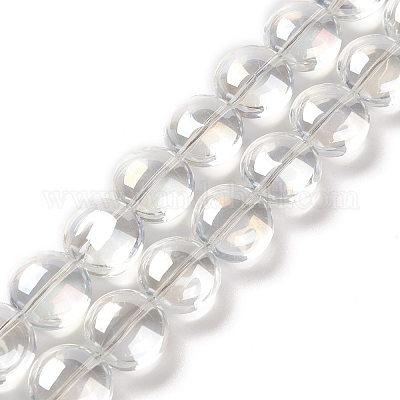 Прозрачные гальванические стеклянные бусины EGLA-P049-01A-AB01-1