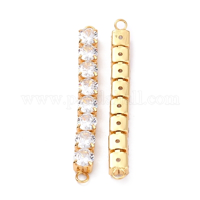 Латунные прозрачные круглые соединители из кубического циркония ZIRC-G170-23A-G-1