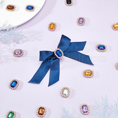 54шт 9 цвета стеклянные кабошоны со стразами ALRI-GA0001-02-1