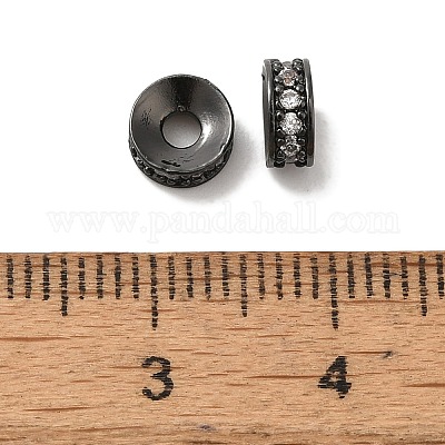 Латунные микро проложить кубического циркония бусы KK-C072-26B-1