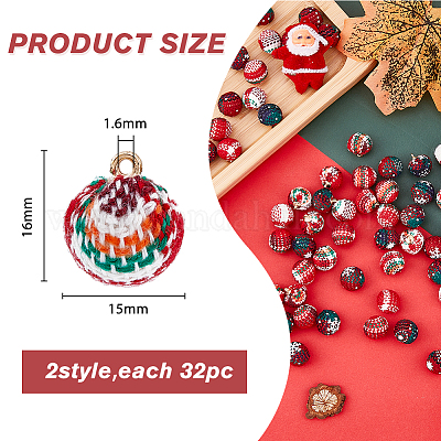 64 шт. 2-х цветные подвески из алюминиевой ткани с хлопковым покрытием FIND-FH0003-95-1