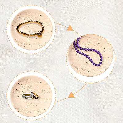 1 шт. плоский круглый мраморный настольный лоток для хранения&nbsp;AJEW-BBC0002-56-1