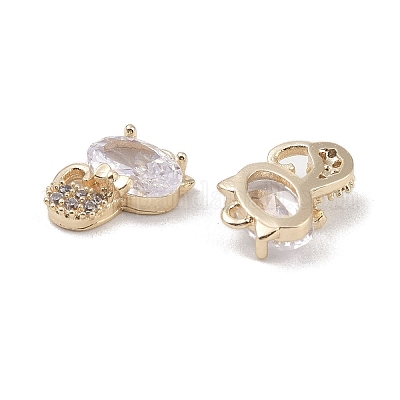 Латунные микропаве прозрачные подвески с фианитом KK-K351-31G-1