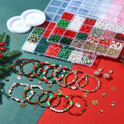 Рождественские наборы для изготовления браслетов из полимерной глины DIY-FS0007-99-1