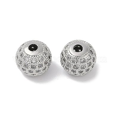 Латунные прозрачные бусины из циркония KK-Q030-12P-1