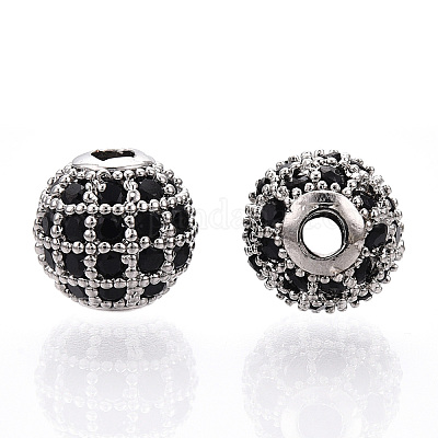 Стойки обшивки латунь кубического циркония бусы X-ZIRC-S001-8mm-B03-1