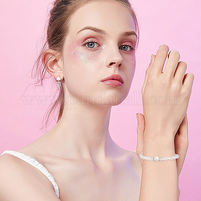 1 нить бусины из натурального селенита&nbsp;G-AR0005-51-1