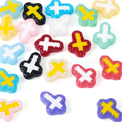 20 шт. двухцветные окрашенные стеклянные бусины BLOW-TA0001-06-1