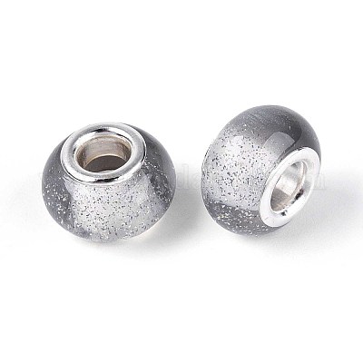 Прозрачные европейские бусины-рондель из смолы RESI-N044-02B-1