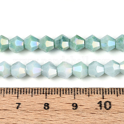 Антикоррозийные гальванические биконические стеклянные бусины EGLA-T021-6mm-16-07-1