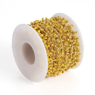 Латунная цепочка из бисера ручной работы CHC-G011-07G-01-1