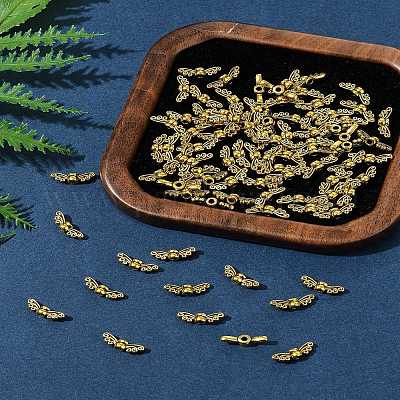 100 шт. бусины в виде крыльев феи из сплава в тибетском стиле TIBEB-FS0001-14-1