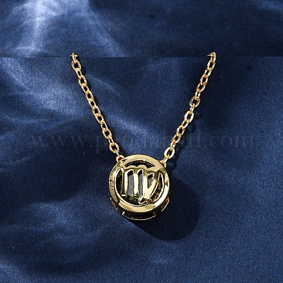 真鍮パヴェキュービックジルコニア誕生石星座ペンダントアズキ