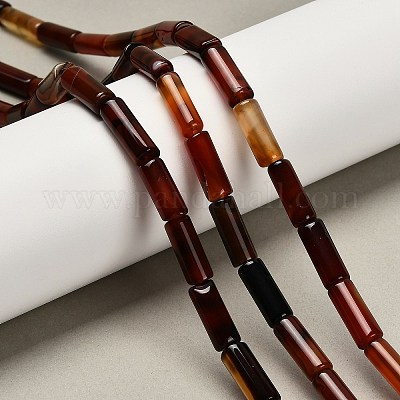 Окрашенные естественный агат бисер пряди G-G203-01B-1