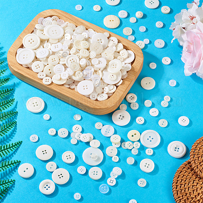 Плоские круглые пуговицы из смолы BUTT-TAC0017-01D-1