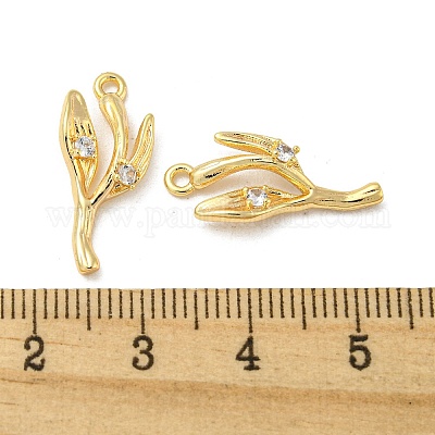 Кулон из латуни с прозрачным кубическим цирконием KK-H460-22G-1