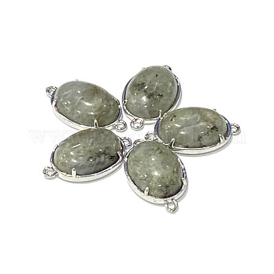 Латунные соединители из натурального лабрадорита&nbsp;G-E398-04Q-1