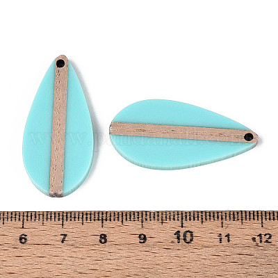 Кулоны из непрозрачной смолы и дерева RESI-T057-50A-1