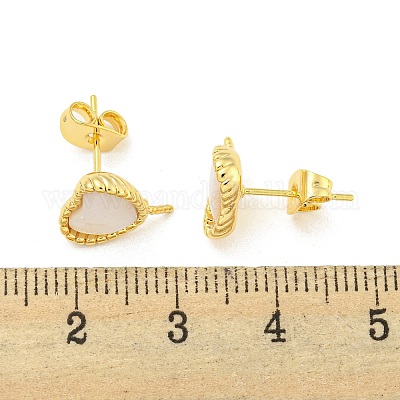 Латунь с фурнитурой для сережек-пусетов-ракушек KK-G490-04G-1