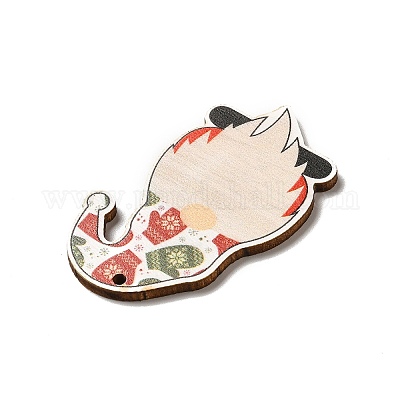 Рождественские односторонние деревянные большие подвески с принтом WOOD-H102-01A-1