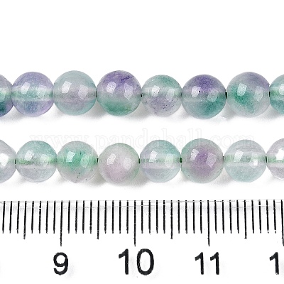 Окрашенные природные белый нефрит бисер пряди G-T138-6mm-210-25-1