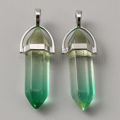 Стеклянные двойные заостренные подвески G-WH0016-41I-1